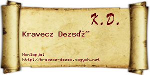 Kravecz Dezső névjegykártya